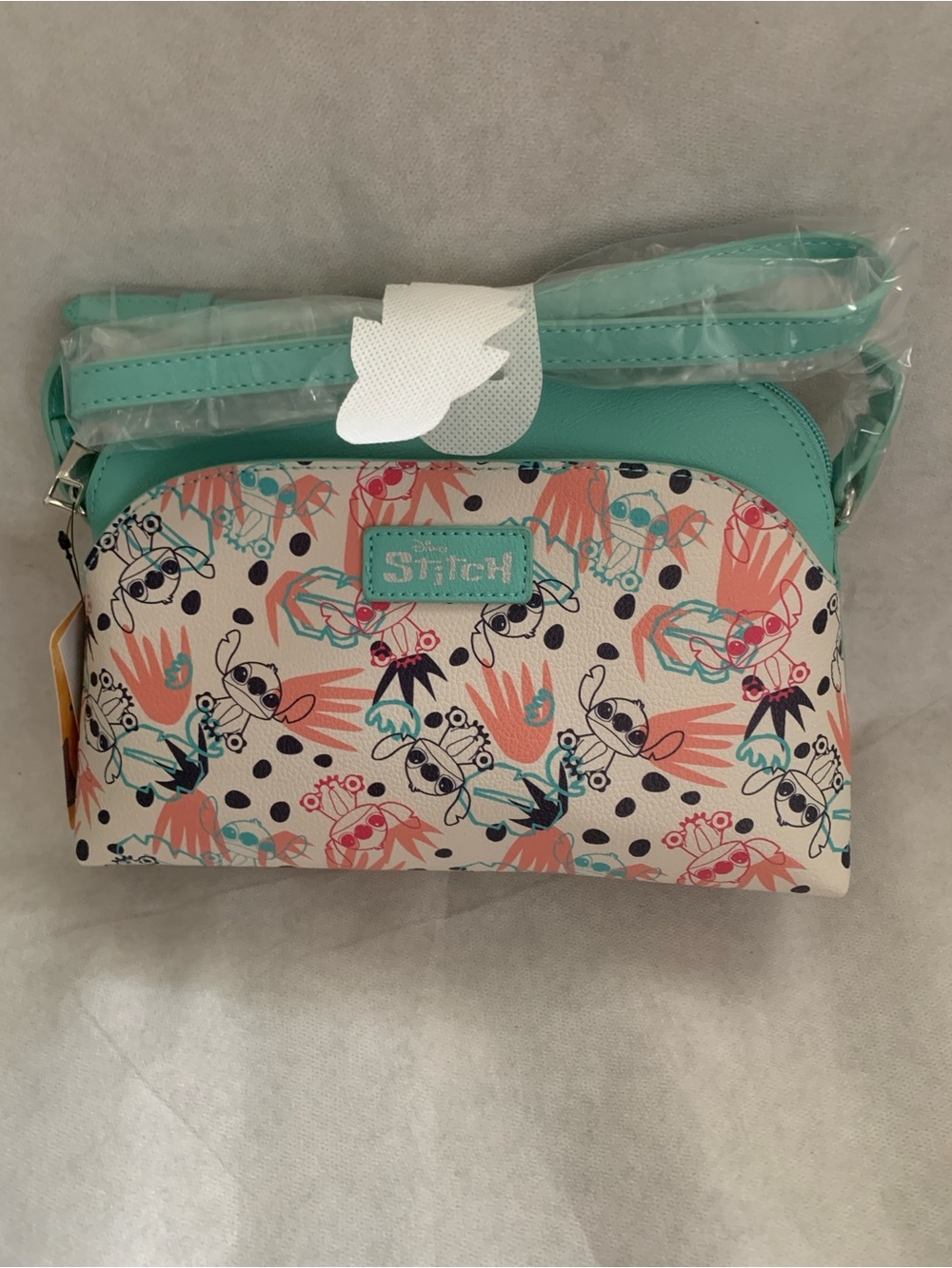NWT Disney Stitch Tropical Print Crossbody Bag Mint Green